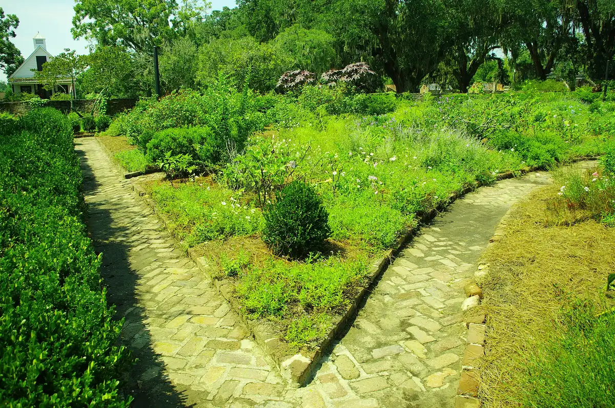 Flower beds in the gardens at Boone Hall Plantation in Mount Pleasant, which is open on Sunday afternoons.