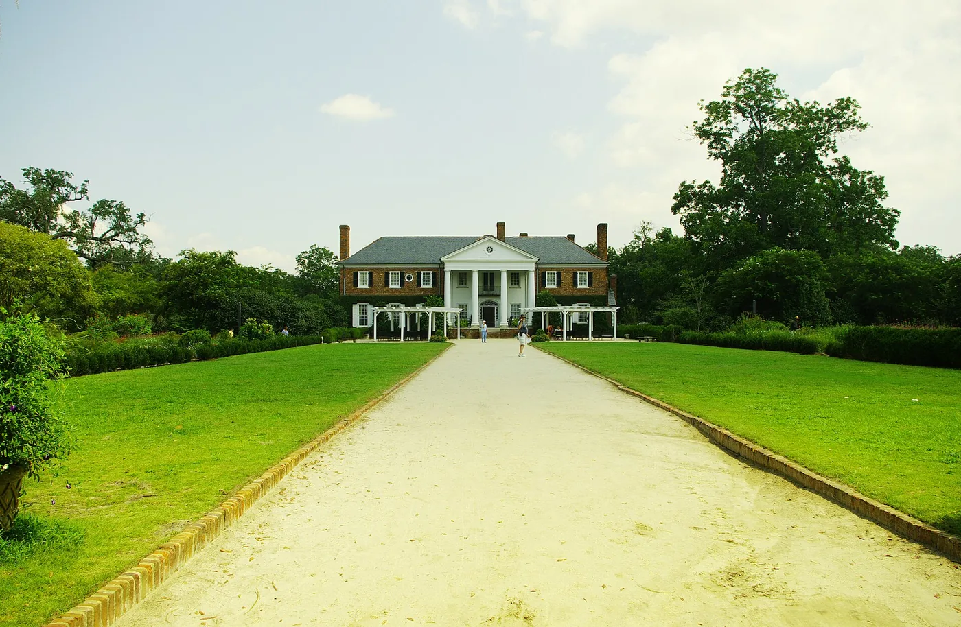 The plantation house at Boone Hall in Mount Pleasant, which is decorated for Christmas tours in December.
