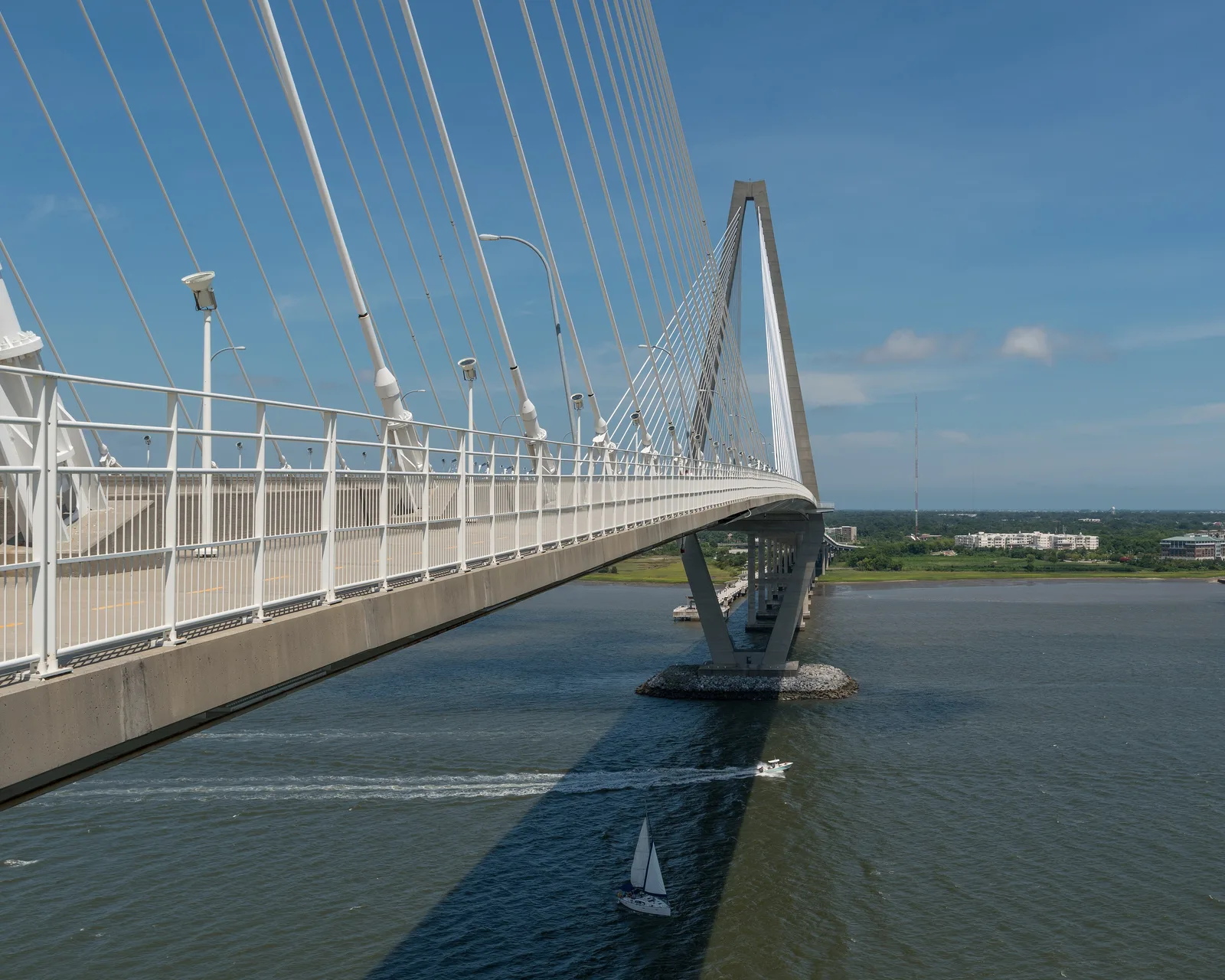 The Arthur Ravenel Jr. Bridge over the Cooper River, which carries U.S. 17 between Mount Pleasant and Charleston.