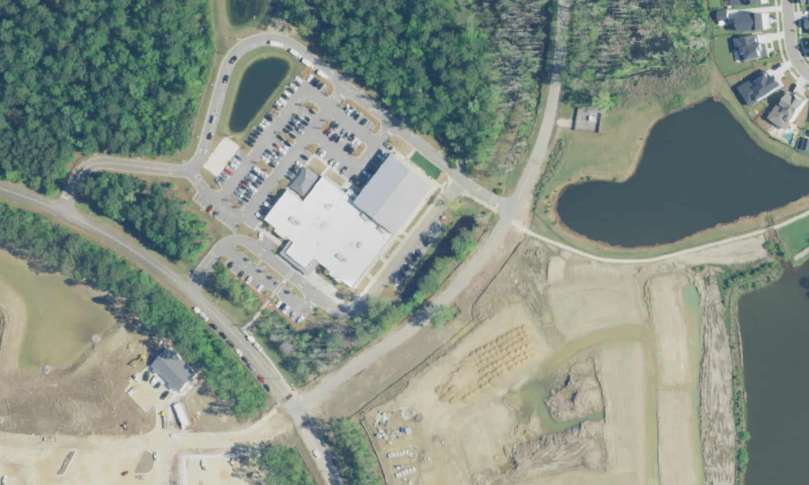 Oceanside Collegiate Academy's campus on Faison Road in Mount Pleasant, seen from the air