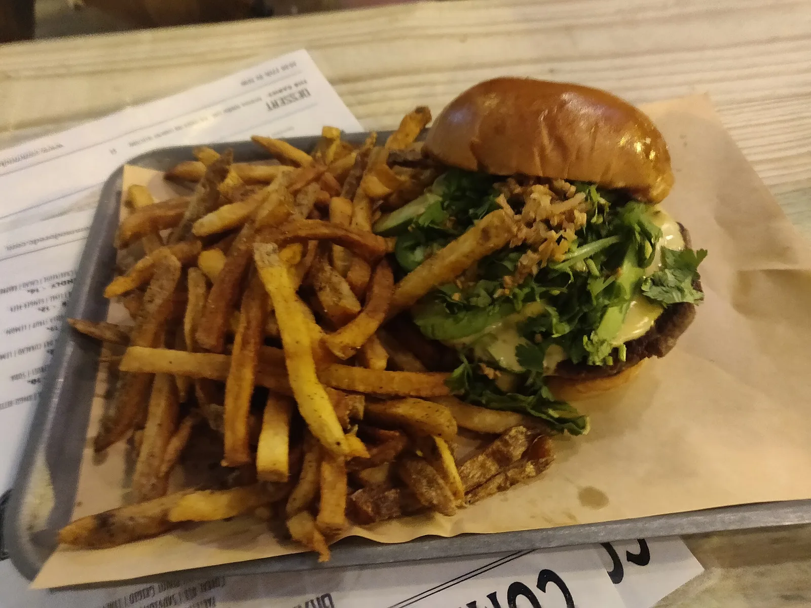 A cheeseburger with french fries. The photo was not taken at a Mount Pleasant restaurant.